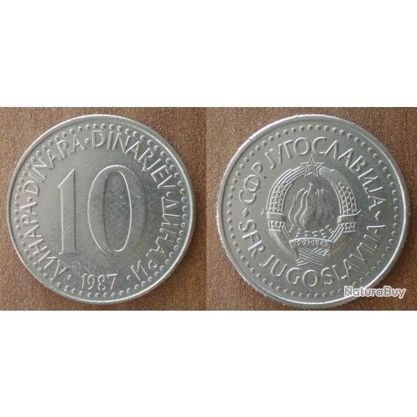 Yougoslavie 10 Dinars 1987 Piece Dinara Embleme