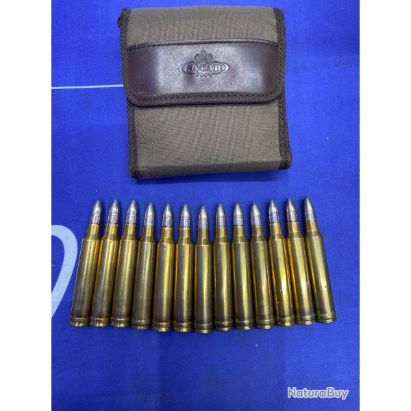 Lot de 13 balles Rws Uni Classic cal.300 Win Mag + pochette � balle