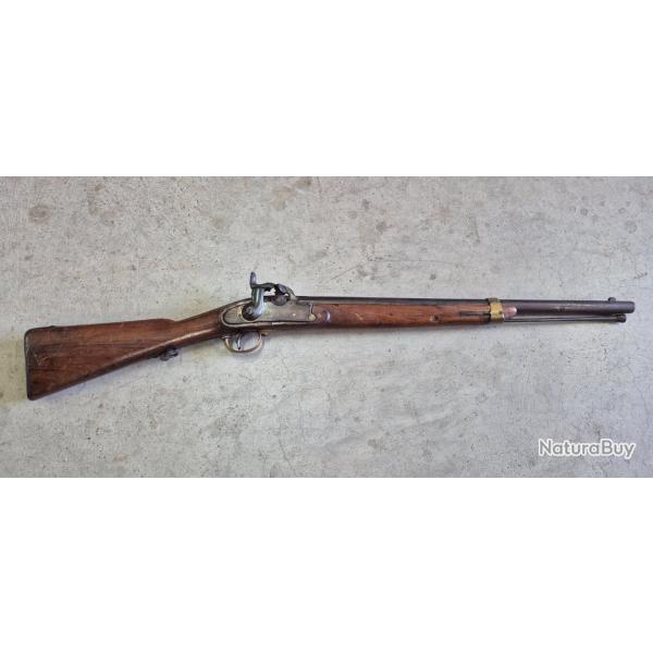 FUSIL MOUSQUETON A PERCUSSION PLATINE 1856 GUISAS N 272