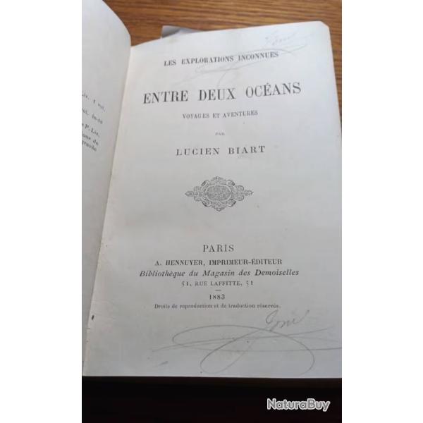 Entre Deux Ocans Voyages Et Aventures Lucien Biart 1883