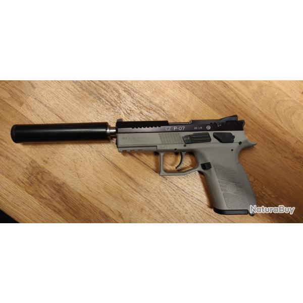 Cz P07 kadet filet urban grey 22lr + modrateur de son
