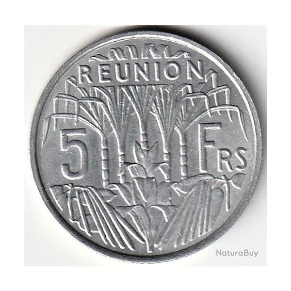 Pi�ce de Monnaie De La R�union 5 francs 1969 Rare recherch�e Qualit� seulement 100 000