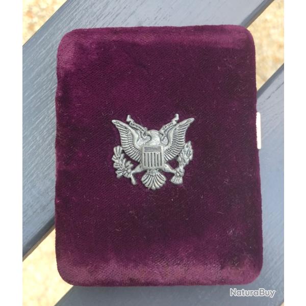 Coffret pour Pi�ces m�daille Dollars US USA boite vide 45 mm velour aigle