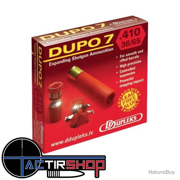 Cartouche a balle DDupleks Dupo 7 cal.410 Boite de 5