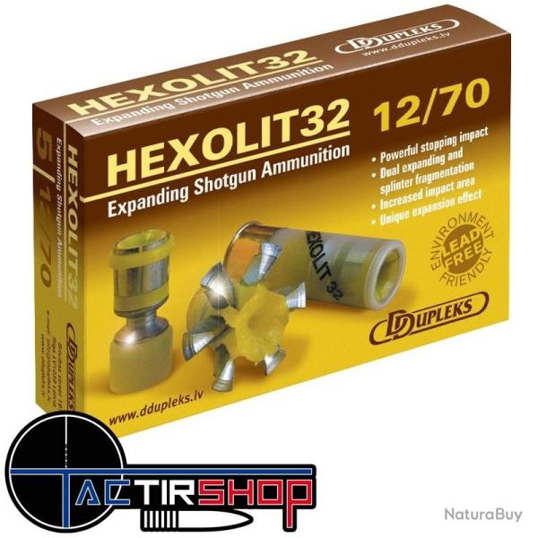 Cartouche a balle DDupleks Hexolit 32 cal 12/70 Boite de 5