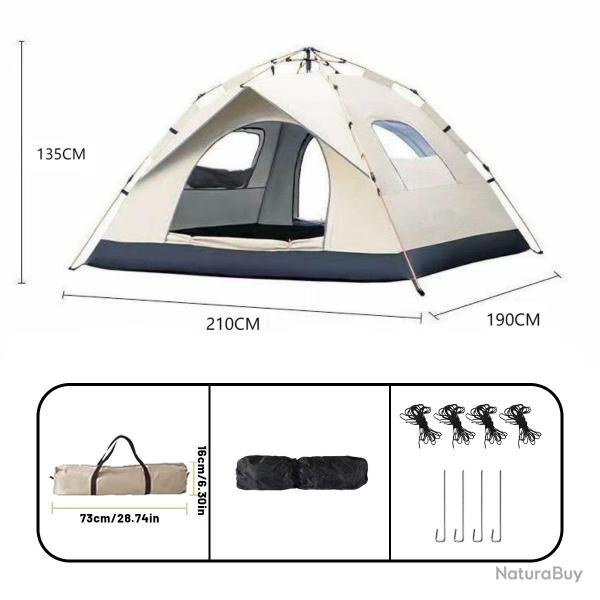 TENTE DEPLIABLE AUTOMATIQUE DEPLIABLE EXTERIEURE CAMPING RANDONNEE 2/4 PERSONNES NEUVE T2