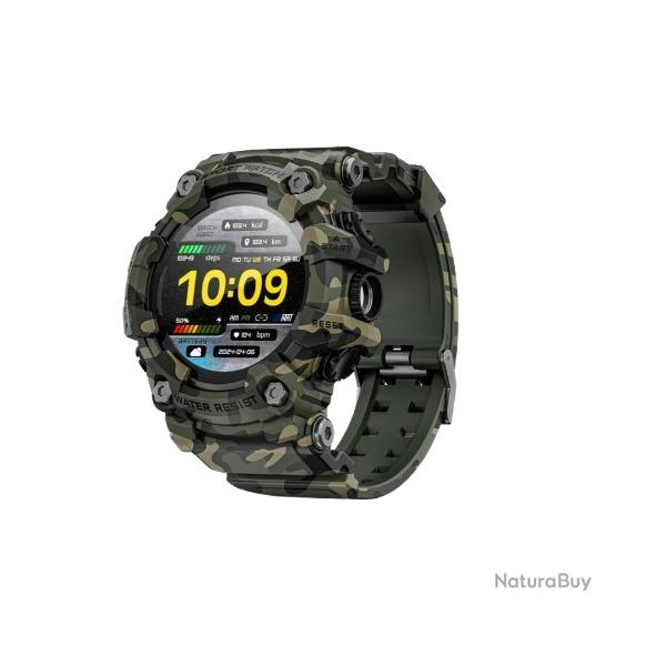 Montre Connecte Etanche Bluetooth Appels Cardio Oxygne Lampe Robuste Multisport Android iOS Camo