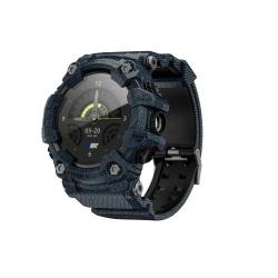 Montre Connect&eacute;e Tactique Bluetooth Appels &Eacute;tanche Cardio SpO2 Lampe LED Boussole Multisport Bleu