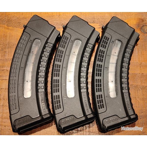 Chargeur Fab Defense Ultimag AK 30R - Noir - 30 coups - Lot de 3 -