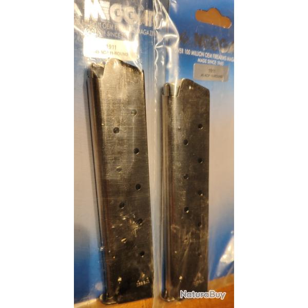 Chargeur 1911 45ACP 11 coups - inox - lot de 2 -