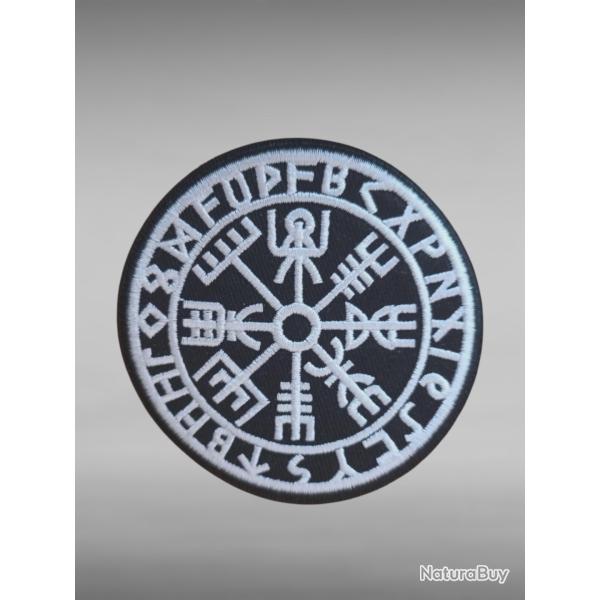 �CUSSON VIKING SYMBOLE - PATCH BROD� THERMOCOLLANT VALKNUT VALHALLA VIKING 8 CM NORSE
