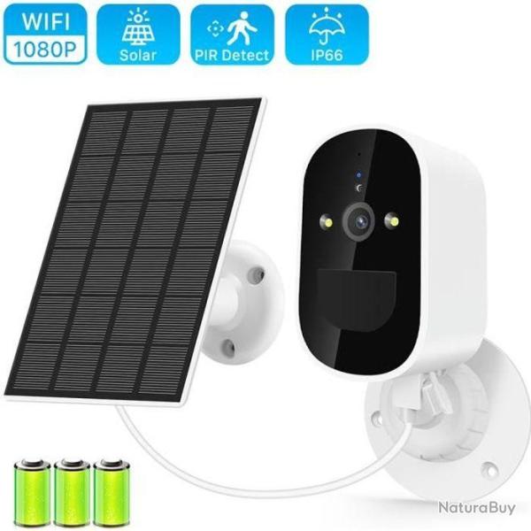 CAM�RA DE SURVEILLANCE SOLAIRE WIFI FONCTION INTERPHONE - LIVRAISON GRATUITE