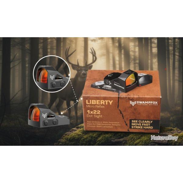 Viseur Point Rouge Liberty Swampfox 1x22 3MOA