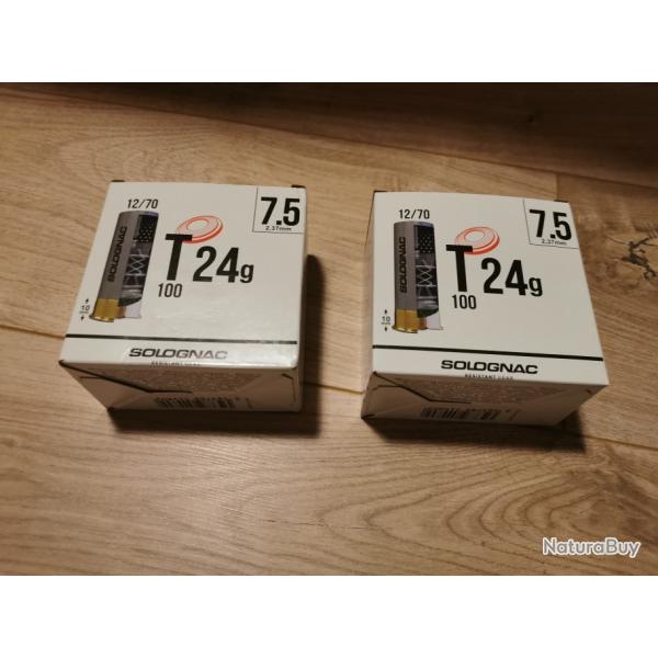 2 boites de 25 cartouches de marque Solognac en 12/70