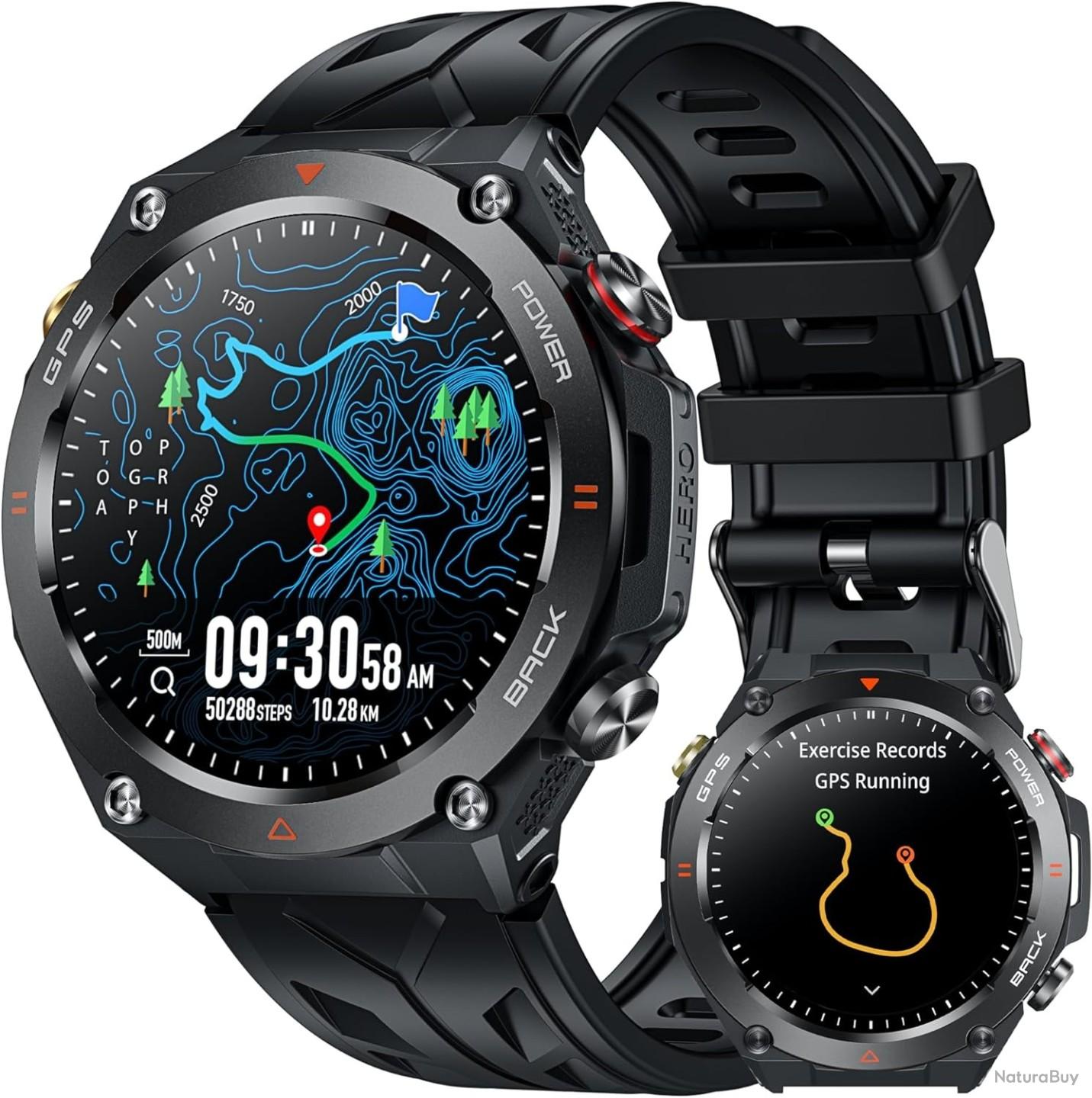 Montre Connectée Homme - Écran 1,41", Appels Bluetooth, 150+ Modes Sport | Suivi Cardio, SpO2, Sommeil