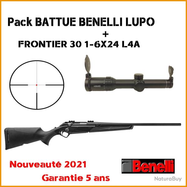 Pack BATTUE carabine � verrou BENELLI LUPO + HAWKE FRONTIER 30 1-6X24 L4A 243 WIN