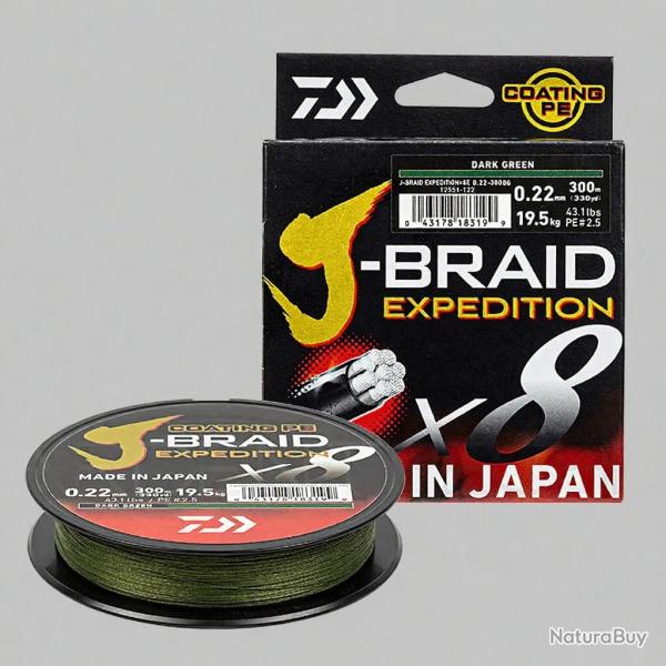 Tresse DAIWA J Braid expedition Dark green 300m PE4