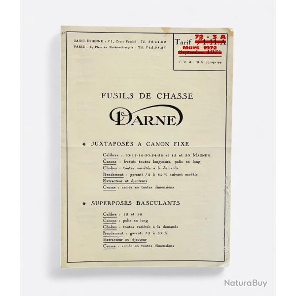 Notice DARNE Tarif 72.3.A Occasion