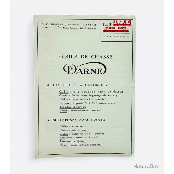 Notice DARNE Tarif 71.3.A Occasion