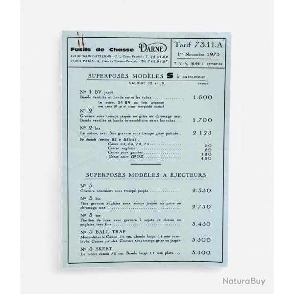 Notice DARNE Tarif 73.11.A Occasion