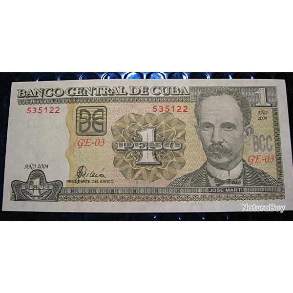 CUBA  billet de 1 peso 2004 superbe (Jos� Marti)
