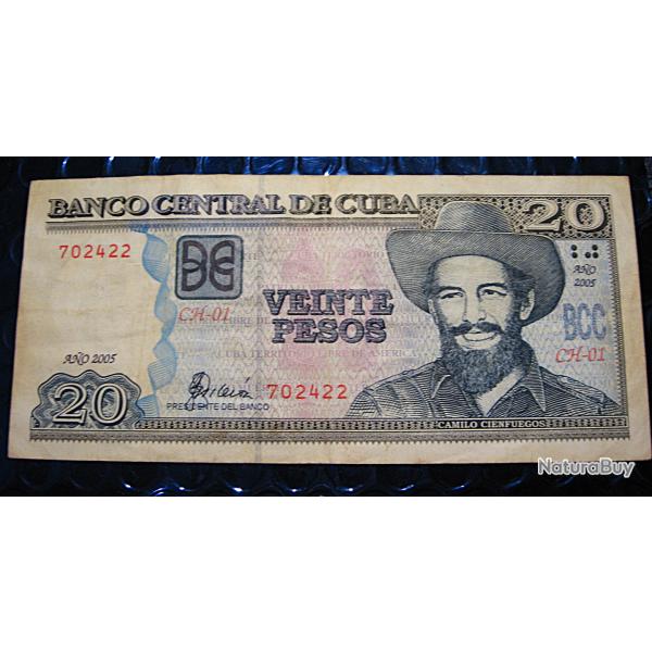 CUBA  billet de 20 pesos  2005  (Camilo Cienfuegos)  ttb