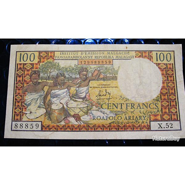 Madagascar billet de 100 francs ttb+ (danseurs)