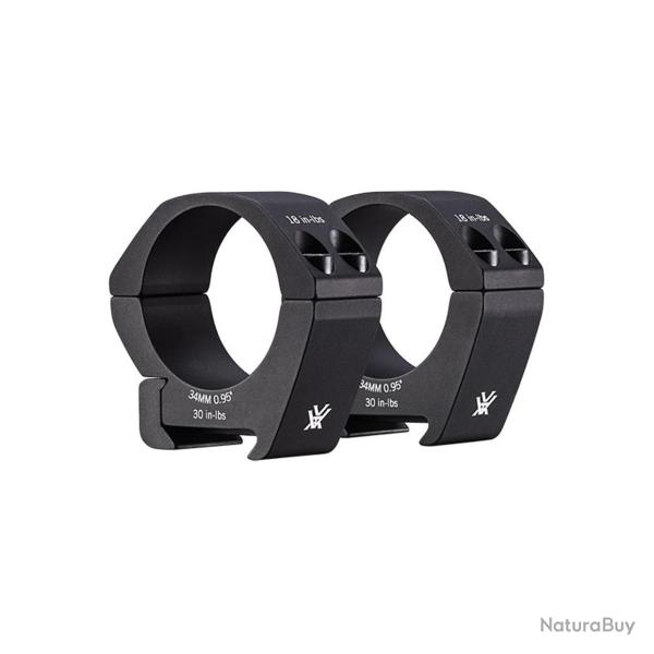 Colliers Vortex Pro Series 34 mm fixes aluminium bas pour rail de 21 mm