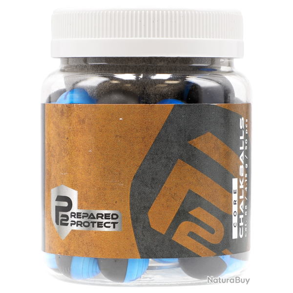 Billes craie bleue P2P noyau acier - Cal 68 - 50