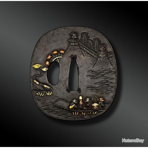 TSUBA Naga Maru Gata - Japon - P�riode Edo (1603-1868)