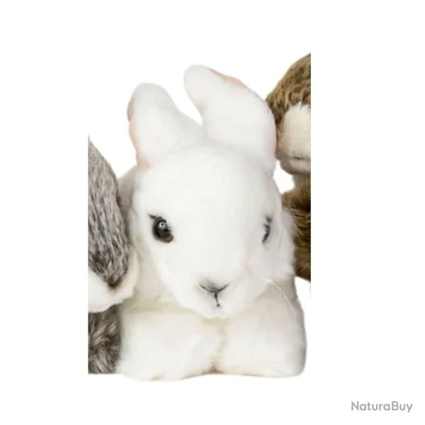 Peluche lapin blanc NATURE DE BRENNE 17cm