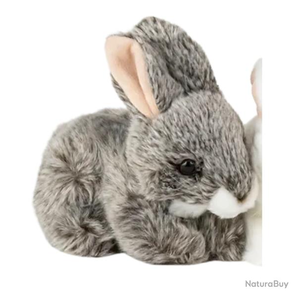 Peluche lapin gris NATURE DE BRENNE 17cm