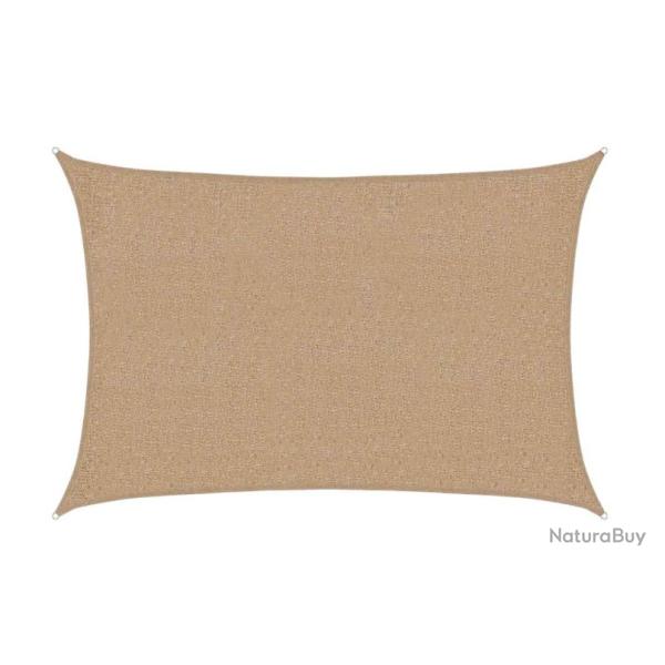 Voile d'ombrage taupe 2x2,5 m en PEHD pour jardin terrasse t protection UV