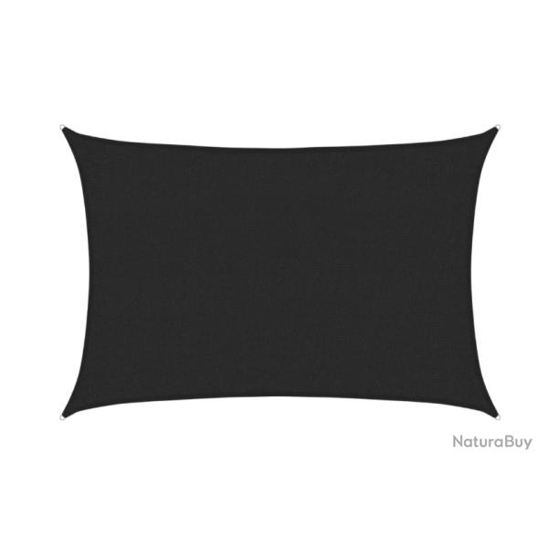Voile d'ombrage noire 2x2,5 m en PEHD 160 g/m pour terrasse jardin t