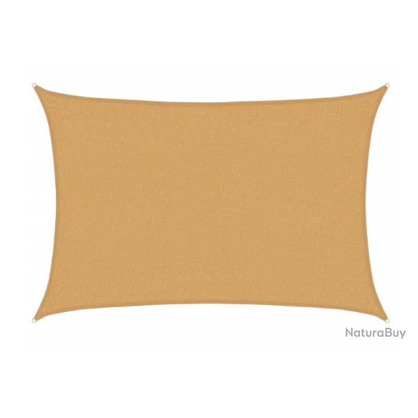 Voile d'ombrage sable 2x2,5 m rectangulaire en PEHD pour jardin terrasse t