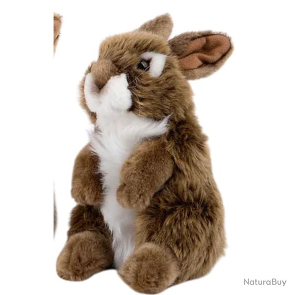 Peluche lapin assis brun NATURE DE BRENNE 18cm