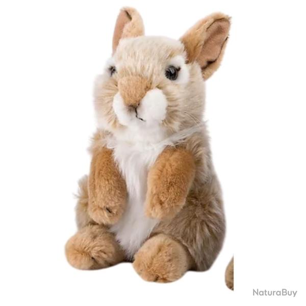 Peluche lapin assis jaune NATURE DE BRENNE 18cm