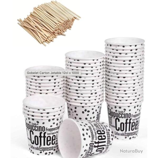100 gobelets � caf� jetables 120 ml gobelets jetables avec agitateurs en bois. Pour boissons chaudes