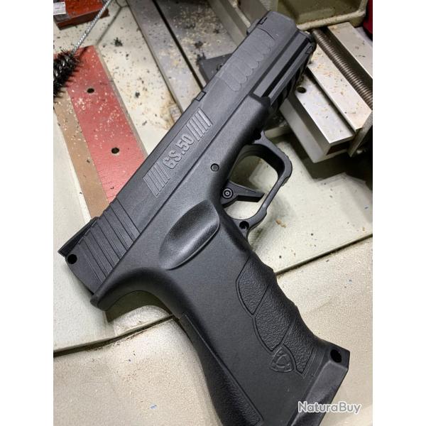 GS50 Le plus �volu� des pistolets de d�fense � balle caoutchouc ! CAL.50 puissance 14 joules