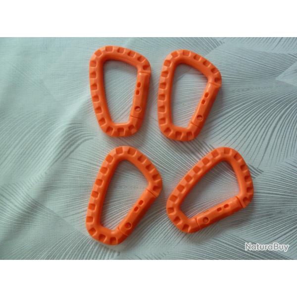 mousqueton tactique (lot de 4) - orange