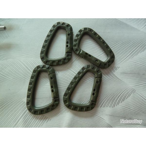 mousqueton tactique (lot de 4) - vert