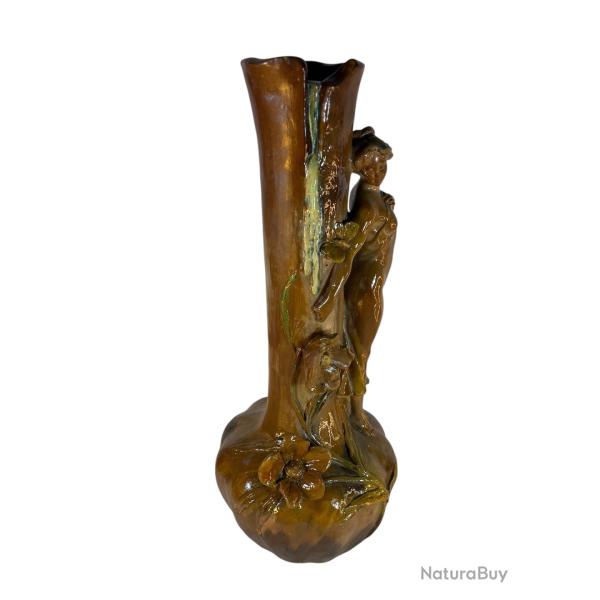 Vase polychrome art nouveau