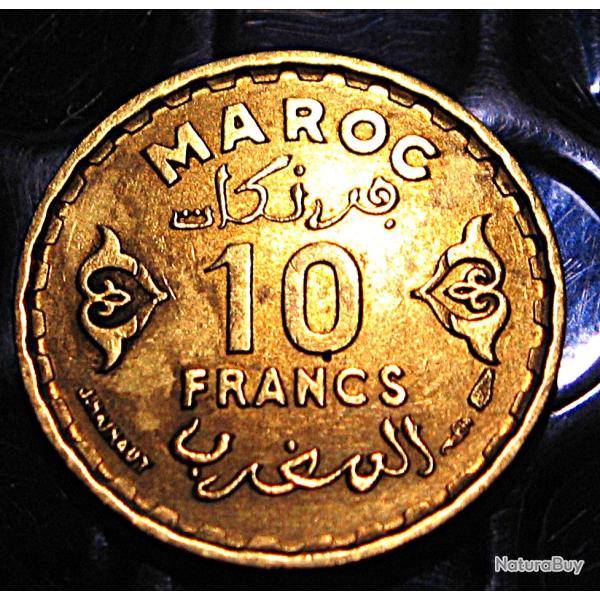 Maroc piece de 10 francs ttb (protectorat fran�ais)