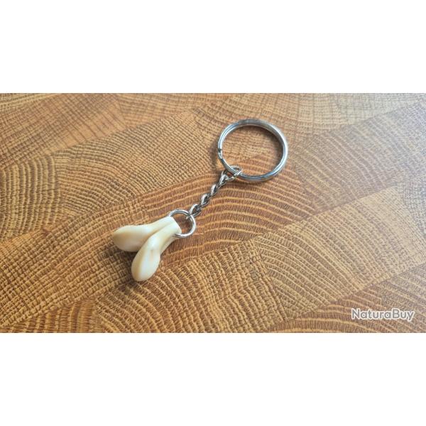 porte clef croc de cerf