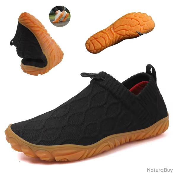 Chaussures Randonn�e Pieds Nus Homme Noires - Baskets Respirantes, Souples, L�g�res, Antid�rapante