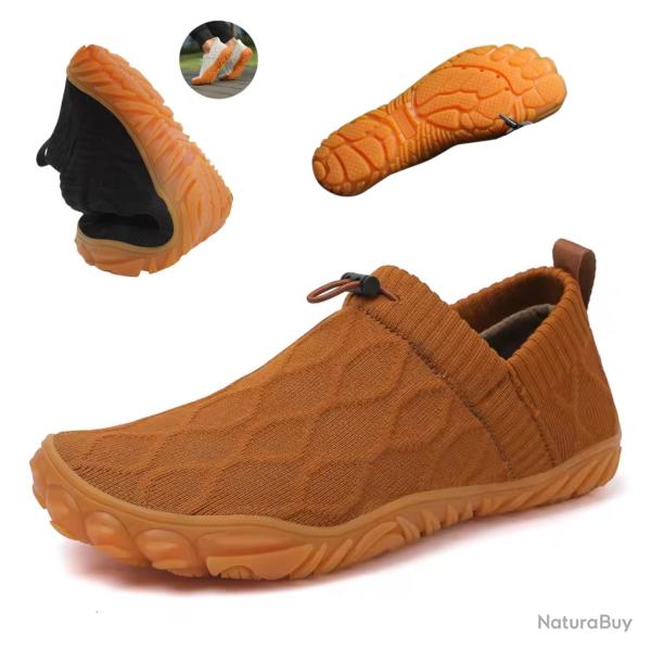 Chaussures Randonn�e Pieds Nus Homme Marron - Baskets Respirantes, Souples, L�g�res, Antid�rapante