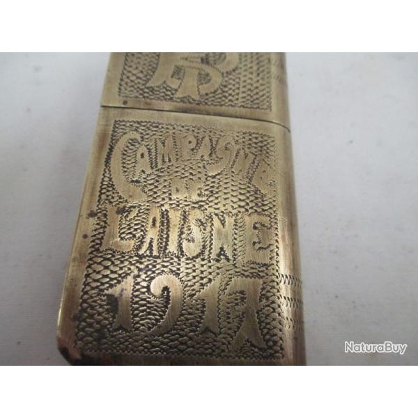 artisanat de tranch�e  - tres beau briquet  de poilu - qui a vraiment servi dans les tranch�es  1917