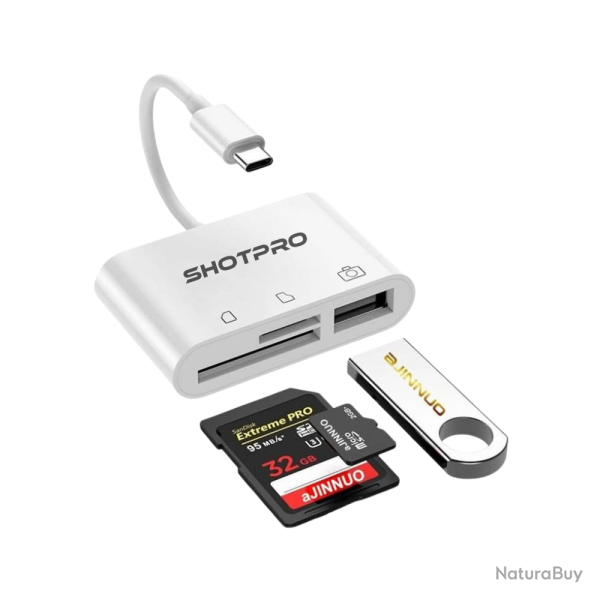 Lecteur de carte m�moire 3 en 1 Iphone / Android - Lightning