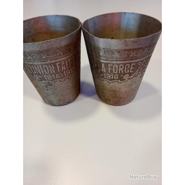 Gobelets d'art pour tranch�es de la Premi�re Guerre mondiale ou ....