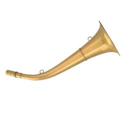 Corne de chasse ronde en laiton poli Compi&egrave;gne - 45 cm